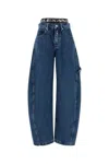 Alexander Wang Logo Elastic Prestyle Rounded Jeans In Blue
