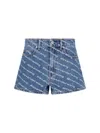 Alexander Wang Denim Shorts Featuring Printed Design In Blue