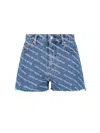 Alexander Wang Denim Shorts Featuring Printed Design In Blue