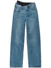 Alexander Wang Mid-rise Relaxed Jeans With Pre-styled Logo Brief In Blue