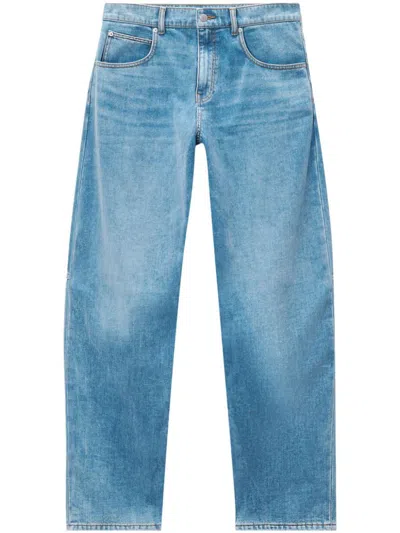 Alexander Wang Wide-leg Low-rise Cotton-blend Jeans In Blue