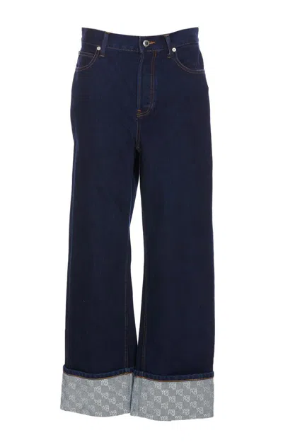 Alexander Wang Crystal Cuff Pants Indigo In Blue