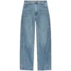 Alexander Wang Logo-embossed Boyfriend Jeans In Blue