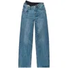 Alexander Wang Asymmetrical Waistband Lace Jeans In Blue