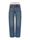 Alexander Wang Slit Hem Prestyle Hotfix Mesh Undie Jeans Light Blue