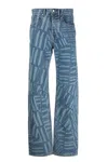 Alexander Wang Awny Logo-print Straight-leg Jeans In Denim Blu E Verdi