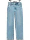 Alexander Wang Mid-rise Jeans With Pre-styled Logo Thong In Blue