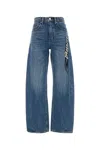 Alexander Wang Wide Leg Denim Jeans With Contrast Stitching In Tumbledmediumindigo