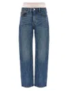 Alexander Wang Slit Hem Prestyle Hotfix Mesh Undie Jeans Light Blue In Vintagemediumindigo