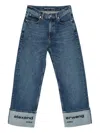 Alexander Wang Logo-embroidered Mid-rise Jeans In Blue