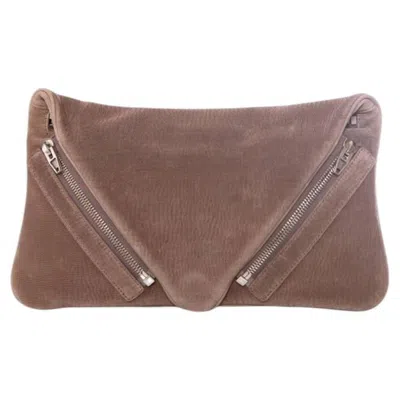 Pre-owned Alexander Wang , Jena Lasercut Leather Clutch In Brown