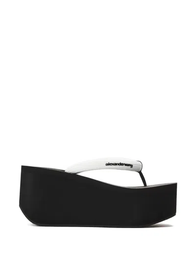 Alexander Wang White Jenna Thong Platform Sandals