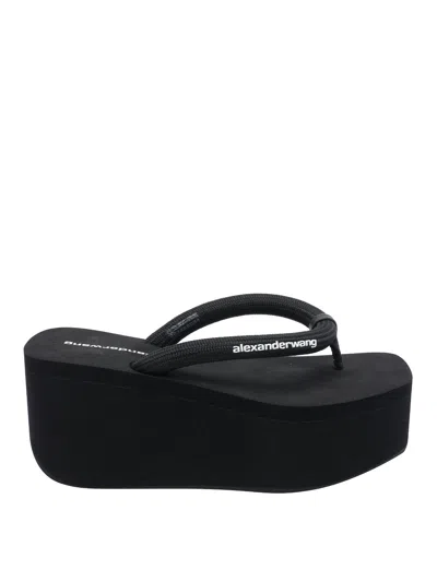 Alexander Wang Jenna Thong Platform Sandals In Black