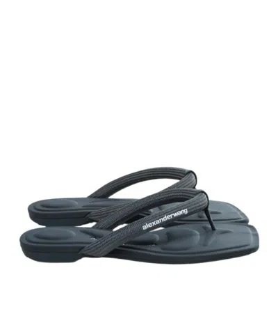 Alexander Wang Jenna Tubular Flat Thong Sandal In Gray