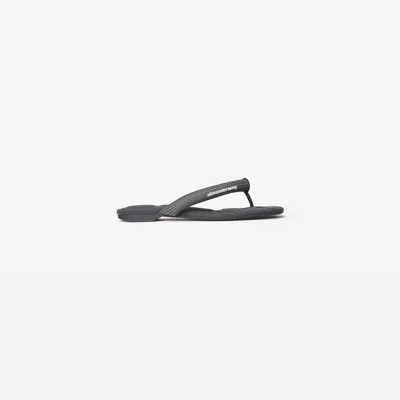Alexander Wang Jenna Tubular Flat Thong Sandal In Gray
