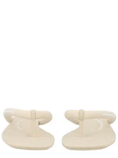 Alexander Wang Jenna Tubular Polyester Thong Sandals In White