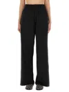 Alexander Wang Crystal Thong Satin Trousers In Black