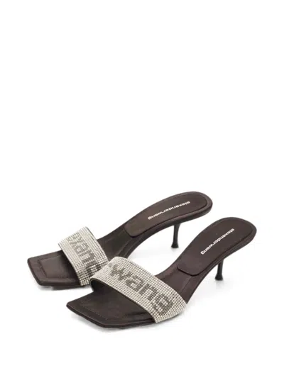 Pre-owned Alexander Wang Jessie Crystal-embellished Sandals In Black