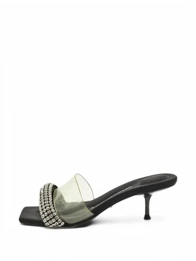 Pre-owned Alexander Wang Jessie Crystal-embellished Sandals In Black