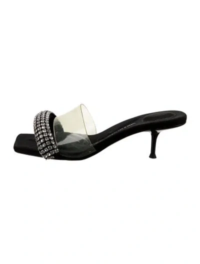 Pre-owned Alexander Wang Jessie Pvc Slides In Black
