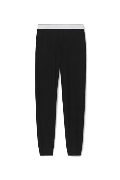 Alexander Wang Unisex Jogger In Cotton Waffle Thermal In Black