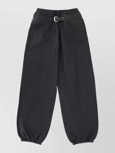 Alexander Wang Jogger Trousers Belt Loops Elastic Cuffs In Black