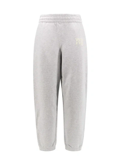 Alexander Wang Jogging Cotton Trouser With Logo In Grey