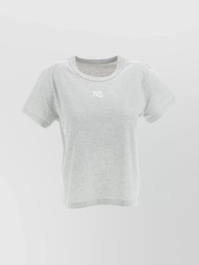 Alexander Wang Jsy Shrunk T-shirt W/puff Crew Neck In White