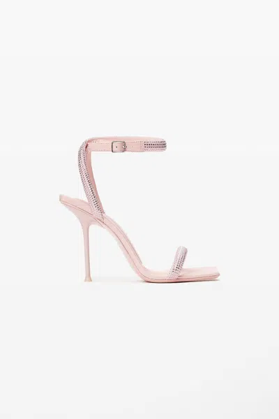 Alexander Wang Julie 105mm Crystal Hotfix Ankle Strap Sandal Light Pink