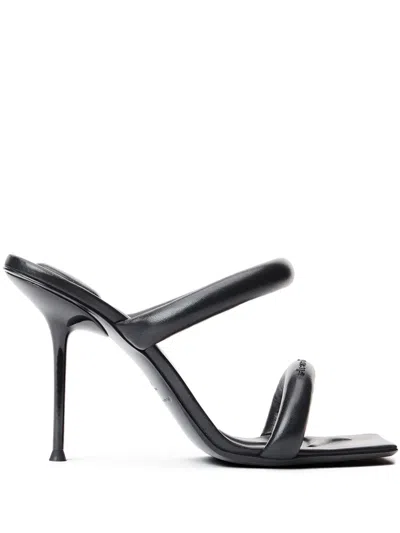 Alexander Wang High Stiletto Heel Sandals With Tubular Webbing Straps In Black