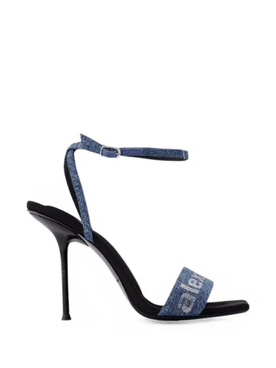 Alexander Wang Julie Billboard Crystal-embellished Sandals In Blue