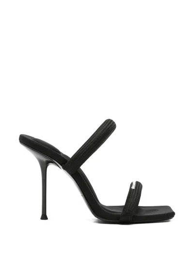 Pre-owned Alexander Wang Julie Logo-print Sandals In Black
