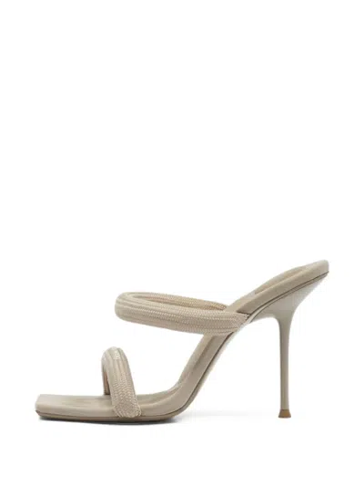 Pre-owned Alexander Wang Julie Padded Webbing Straps Sandals In Grey