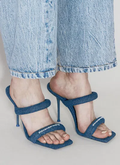 Alexander Wang Julie Tubular Heeled Sandals In Blue