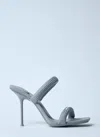 Alexander Wang Gray Julie 105mm Nylon Tubular Heeled Sandals In Grey