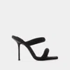 Alexander Wang Jessie Womens Square Toe Kitten Heel Slide Sandals In Black
