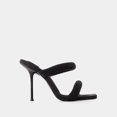 Alexander Wang High Stiletto Heel Sandals With Tubular Webbing Straps In Black