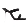 Alexander Wang Jessie Womens Square Toe Kitten Heel Slide Sandals In Black