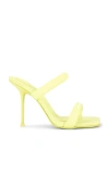 Alexander Wang Yellow Julie 105mm Nylon Tubular Heeled Sandals In 荧光黄