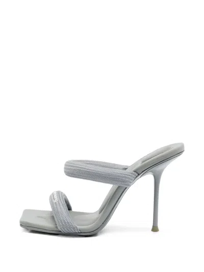 Pre-owned Alexander Wang Julie Tubular-strap Heeled Sandals In Grey