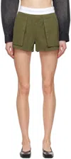 Alexander Wang High Waisted Cargo Rave Shorts Army Green