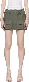 Alexander Wang Khaki Pre-styled Cargo Miniskirt In Balsam Green
