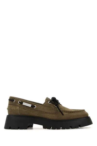Alexander Wang Khaki Suede Carson Loafers In Brown