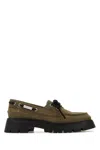 Alexander Wang Khaki Suede Carson Loafers In Brown