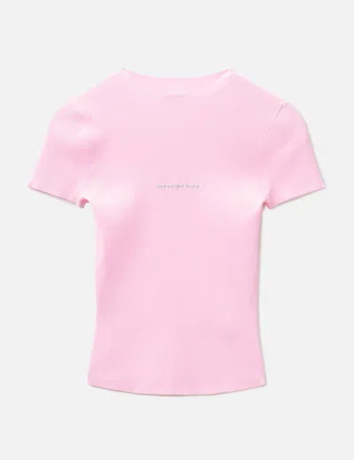 Alexander Wang Knit Logo Short Sleeves T-shirt In Pink