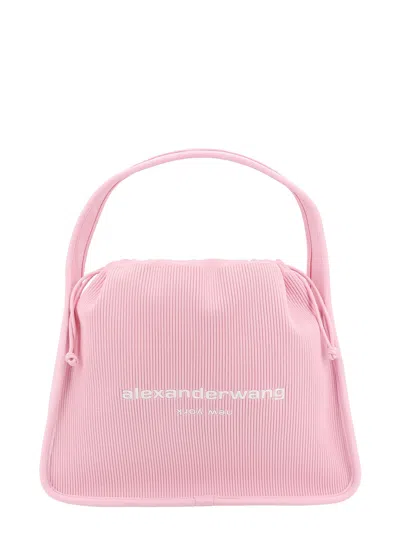 Alexander Wang Knit Shoulder Bag With Frontal Logo In Pink