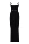 Alexander Wang Knit Dress With Coordinated Leather Belt And Back Slit