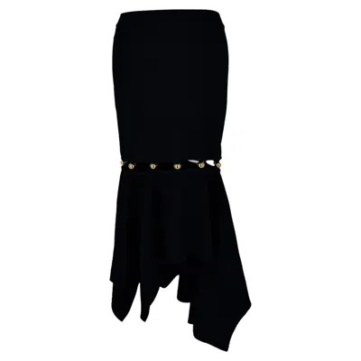 Pre-owned Alexander Wang Knitted Midi Skirt In Black Viscose