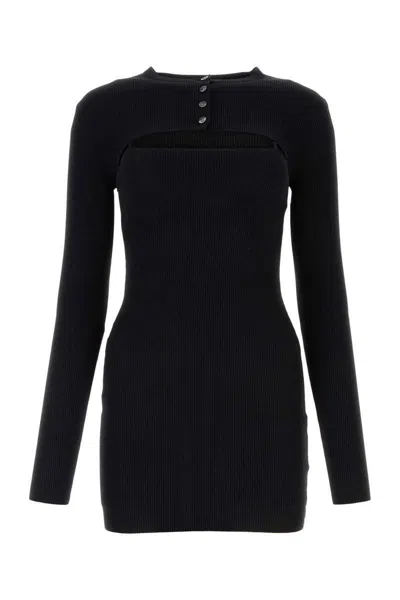 Alexander Wang Knitted Mini Dress In Black