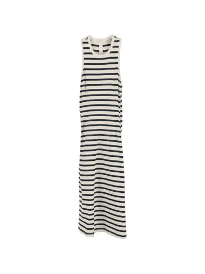 Pre-owned Alexander Wang Knitted Striped Tank Dress In Neutral